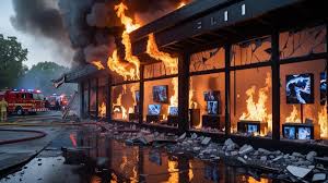 Fire in Electronics Showrooms