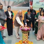 Students receiving awards at Vibhav Abhivyakti debate competition Prelude Public School Agra
