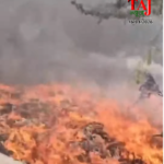 Fire near Agra MG Road bridge railway track Friday January 16 2026