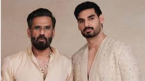 Ahan Shetty with his father Sunil shetty