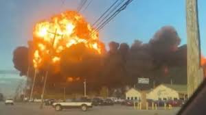 US Plane Crash site at Bangor International Airport Maine Bombardier Challenger 600 debris in snow 2026