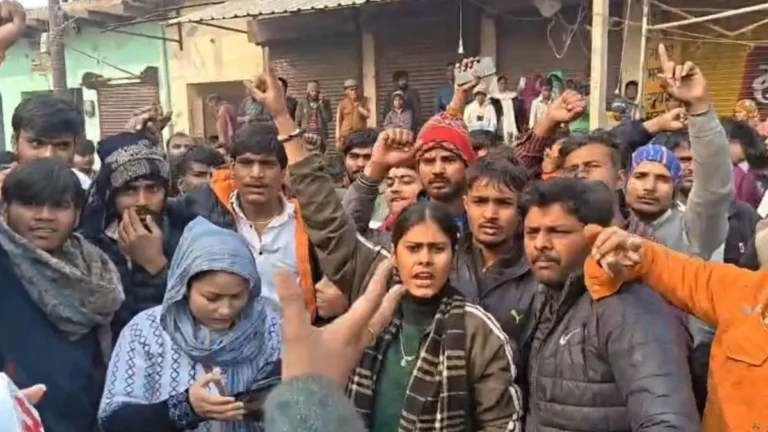 Mathura Ajay Nagar cow slaughter suspicion meat recovery fire in scrap warehouse