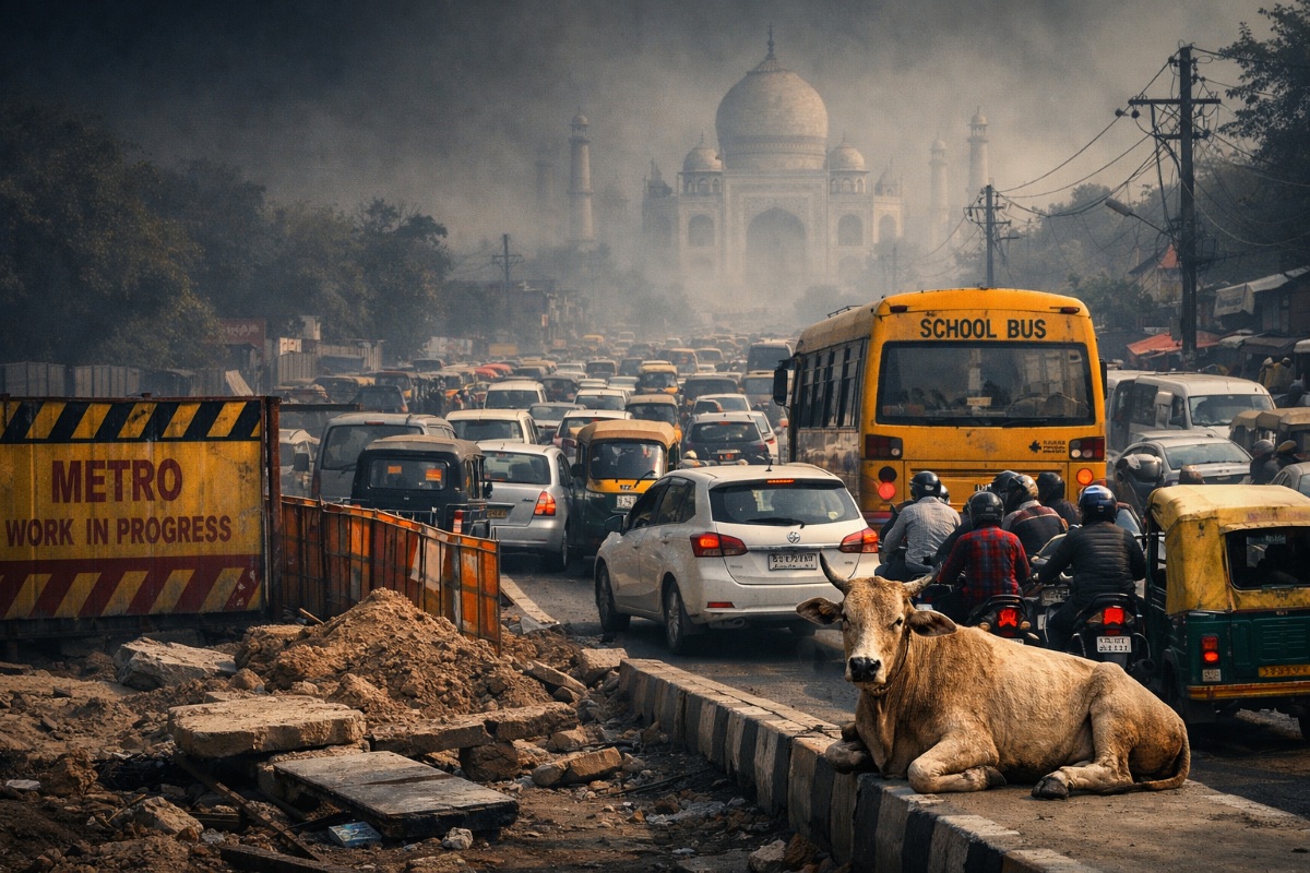 Brij Khandelwal article on Agra Traffic Hell and Pollution