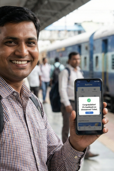 Indian Railways RailOne App 3 percent discount on unreserved general ticket booking via UPI and digital payment Agra Railway Division Taj News