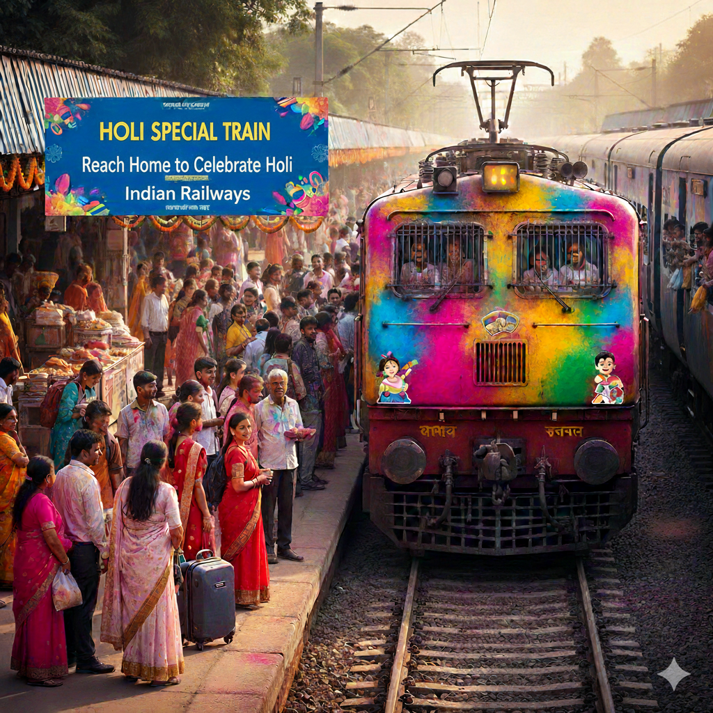 Indian Railways announced Holi Special Trains list for Bihar UP Delhi West Bengal Taj News report