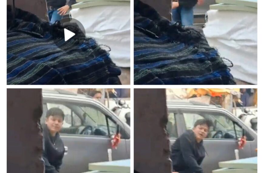 खेरागढ़ में वायरल हुए CCTV वीडियो का एक स्क्रीनशॉट जिसमें वाहन और हमलावर दिख रहा है