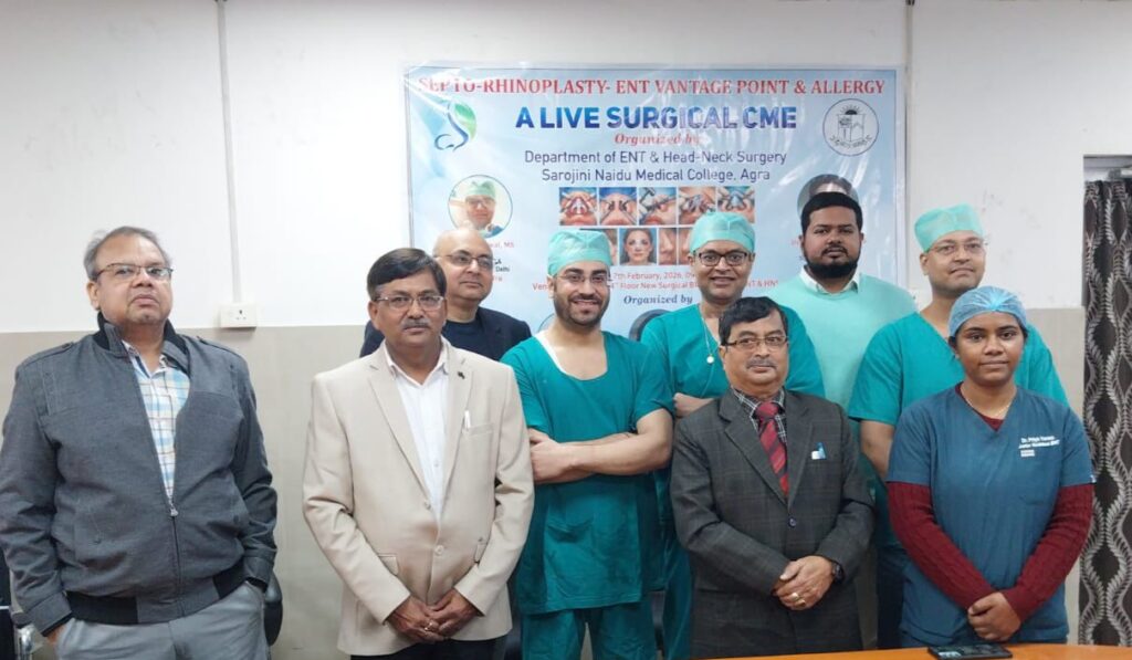 Live Septorhinoplasty surgery demonstration at SN Medical College Agra ENT Department.