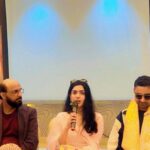 athva Sur music video launch event Agra Poonam Plaza Suraj Tiwari Navya Agnihotri Karan Chaudhary