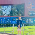 Pratik Sharma Hansraj College student presenting research paper at ISRO URSC conference Bengaluru.