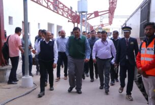 General Manager North Central Railway Naresh Pal Singh inspecting Agra division railway tracks and Amrit Bharat stations