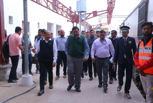 General Manager North Central Railway Naresh Pal Singh inspecting Agra division railway tracks and Amrit Bharat stations