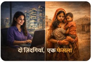 भारत में बाल विवाह के खिलाफ जागरूकता और ग्रामीण-शहरी अंतर दर्शाती प्रतीकात्मक छवि