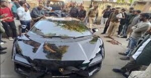 Lamborghini car accident in Kanpur involving tobacco businessman son Shivam Mishra.