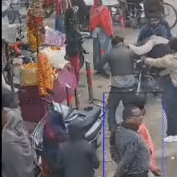 Agra Kheragarh former chairman son beats uncle viral video police investigation news