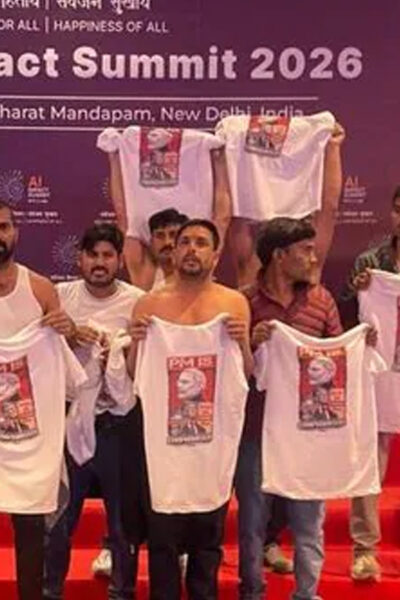 Gauri Shankar Singh Sikarwar Kisan Sena Bharat Mandapam AI Summit Protest Taj News