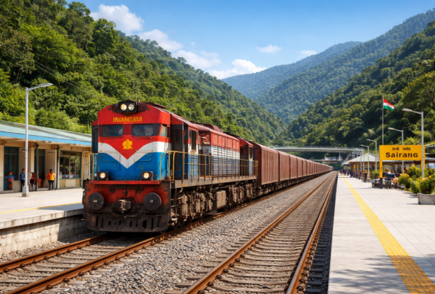 मिजोरम में खाद्यान्न आपूर्ति मालगाड़ी