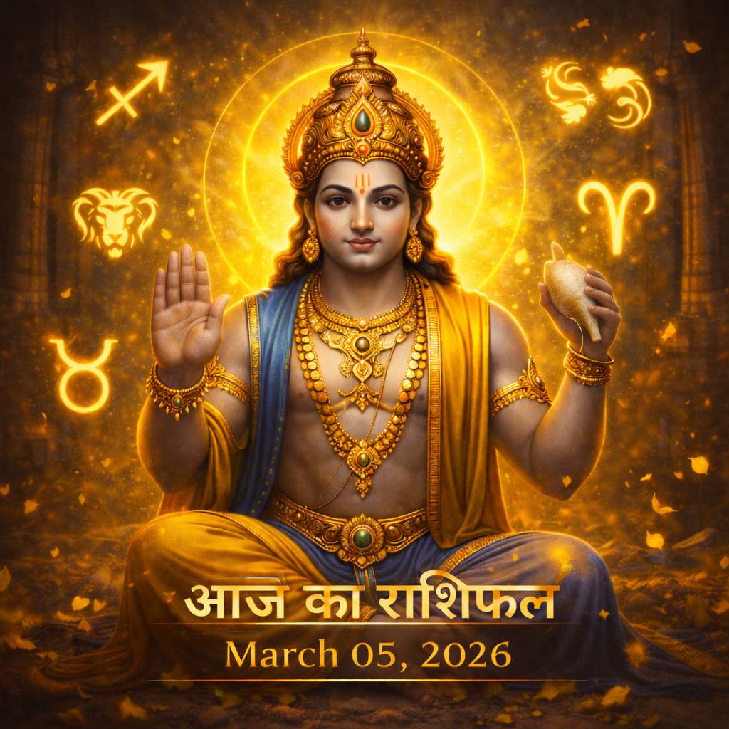 आज का राशिफल 5 मार्च 2026 भगवान विष्णु की कृपा ताज न्यूज़ आगरा