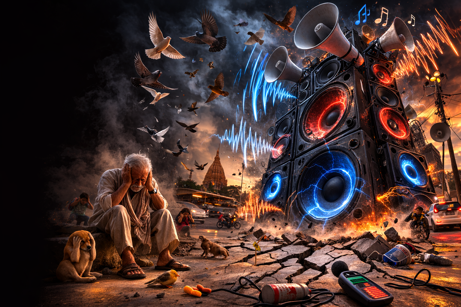 Brij Khandelwal article on noise pollution during Indian festivals and events