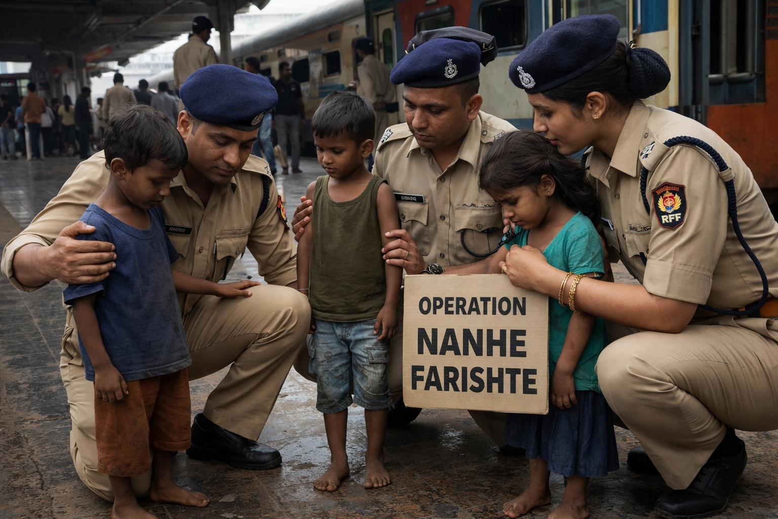 आगरा मंडल आरपीएफ ऑपरेशन नन्हे फरिश्ते के तहत बच्चों को बचाते हुए