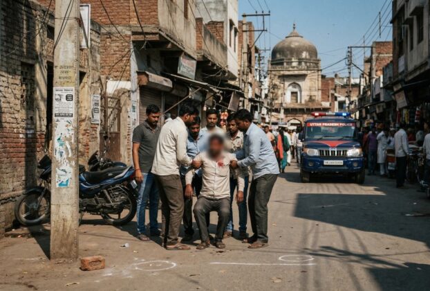 आगरा की मुगल पुलिया पर साकिब पर जानलेवा हमले की रिपोर्ट।