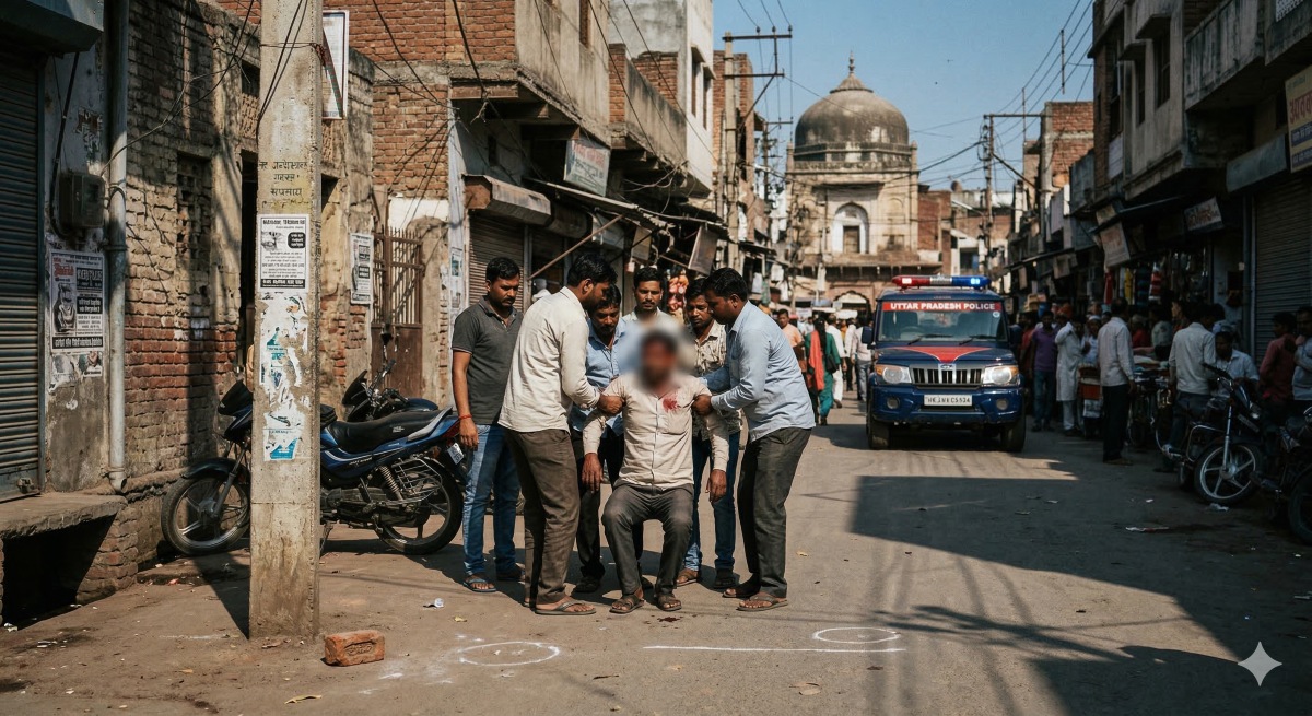 आगरा की मुगल पुलिया पर साकिब पर जानलेवा हमले की रिपोर्ट।