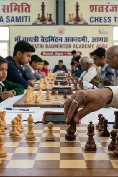 आगरा माँ गायत्री सेवा समिति द्वारा आयोजित तीसरी ओपन जिला स्तरीय शतरंज प्रतियोगिता की रपट - ताज न्यूज़।