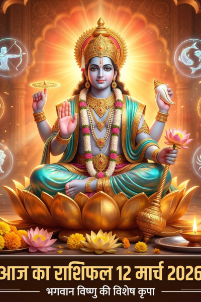आज का राशिफल 12 मार्च 2026 भगवान विष्णु की कृपा ताज न्यूज़ आगरा