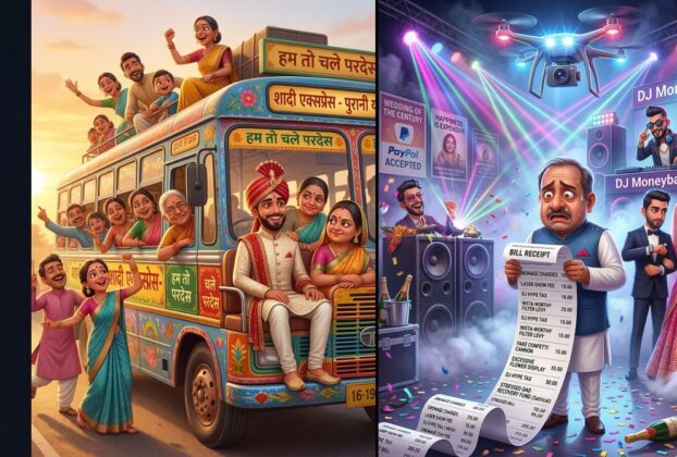 Brij Khandelwal satirical article on modern Indian weddings, love marriage and event management show off