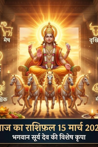 आज का राशिफल 15 मार्च 2026 सूर्य देव की कृपा ताज न्यूज़ आगरा
