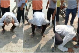 Elderly farmer humiliated and forced to apologize in Shahjahanpur UP viral video