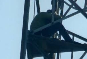 आगरा में मोबाइल टावर पर चढ़ा बॉयफ्रेंड