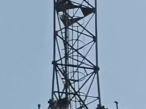 आगरा में मोबाइल टावर पर चढ़ा बॉयफ्रेंड