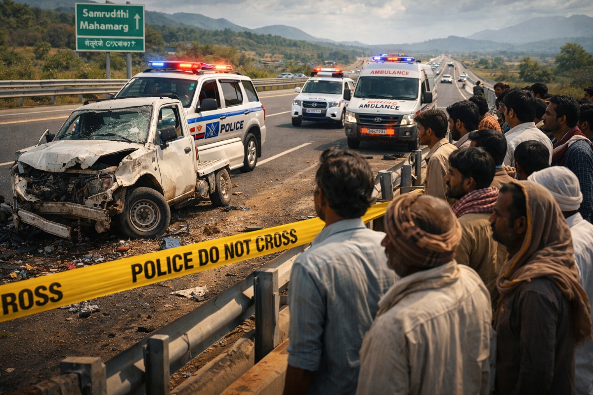 महाराष्ट्र के जालना में समृद्धि महामार्ग पर ट्रक और पिकअप की टक्कर में हुआ भीषण सड़क हादसा