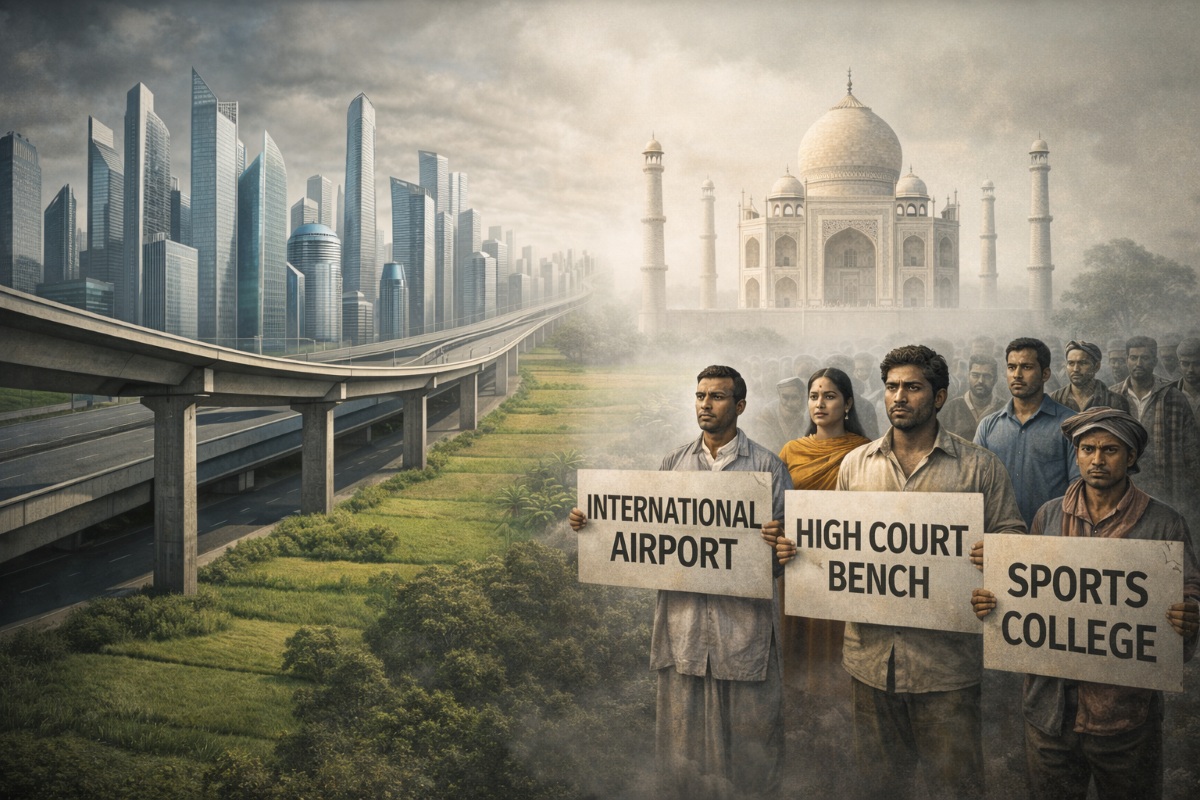 Dr Pramod Kumar article analyzing Greater Agra Plan versus public demands like international airport and high court bench