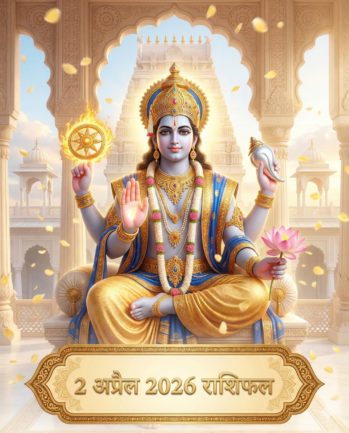 आज का राशिफल 2 अप्रैल 2026 भगवान विष्णु की कृपा ताज न्यूज़ आगरा