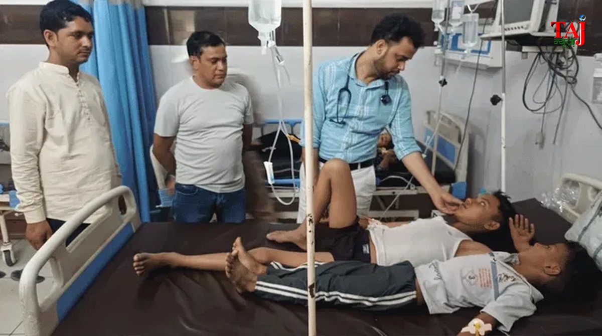 संभल के धर्मपुर गांव में शादी समारोह के दौरान फूड पॉइजनिंग का शिकार हुए मरीजों का प्रतीकात्मक दृश्य