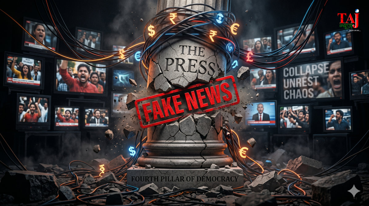 Dr Pramod Kumar article analyzing the ethical decline and crisis in mainstream media fake news and TRP politics