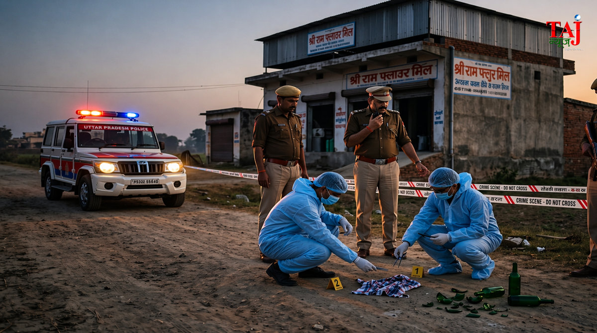 आगरा के खंदौली थाना क्षेत्र में एक युवती के साथ हुए सामूहिक दुष्कर्म के बाद क्राइम सीन की जांच करती हुई पुलिस टीम का प्रतीकात्मक दृश्य