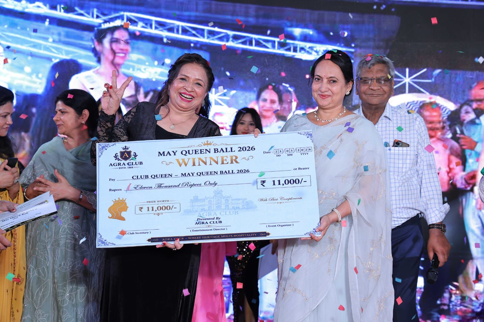 Winner Deepti Saraswat being crowned as Club Queen 2026 at Agra Club social gathering