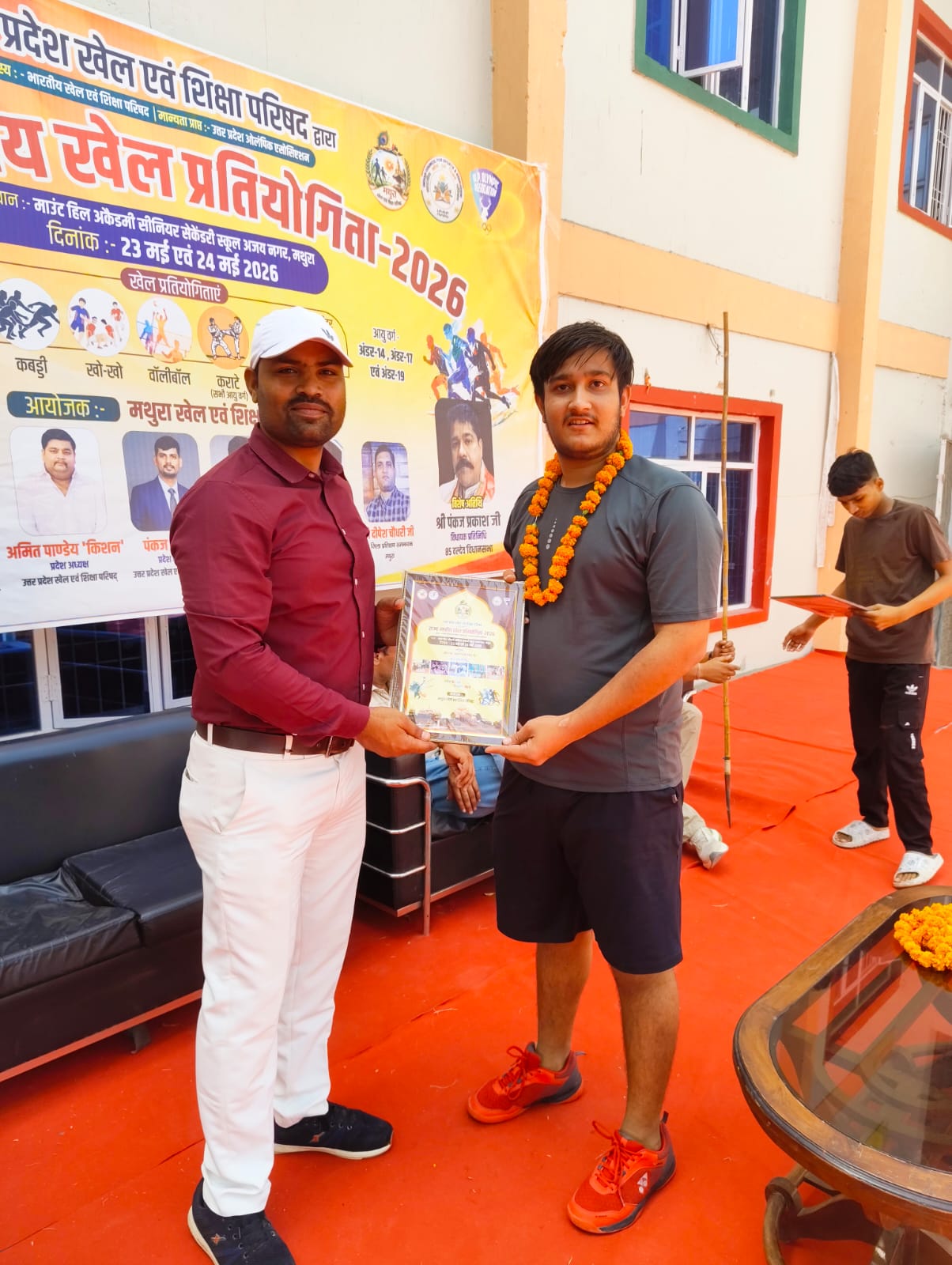 State Level Badminton Competition Winners Agra Athlete Celebration Setup