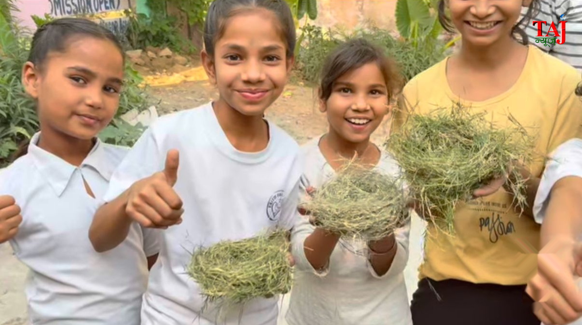Innocent children of Faith Foundation Agra learning to make bird nests and keeping water pots for street animals during heatwave