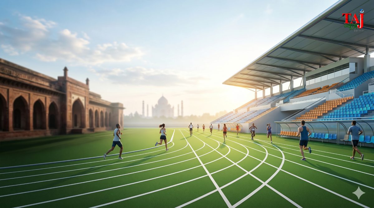 Brij Khandelwal open letter to PM Modi Eklavya Stadium international sports complex Agra Club land re-allocation