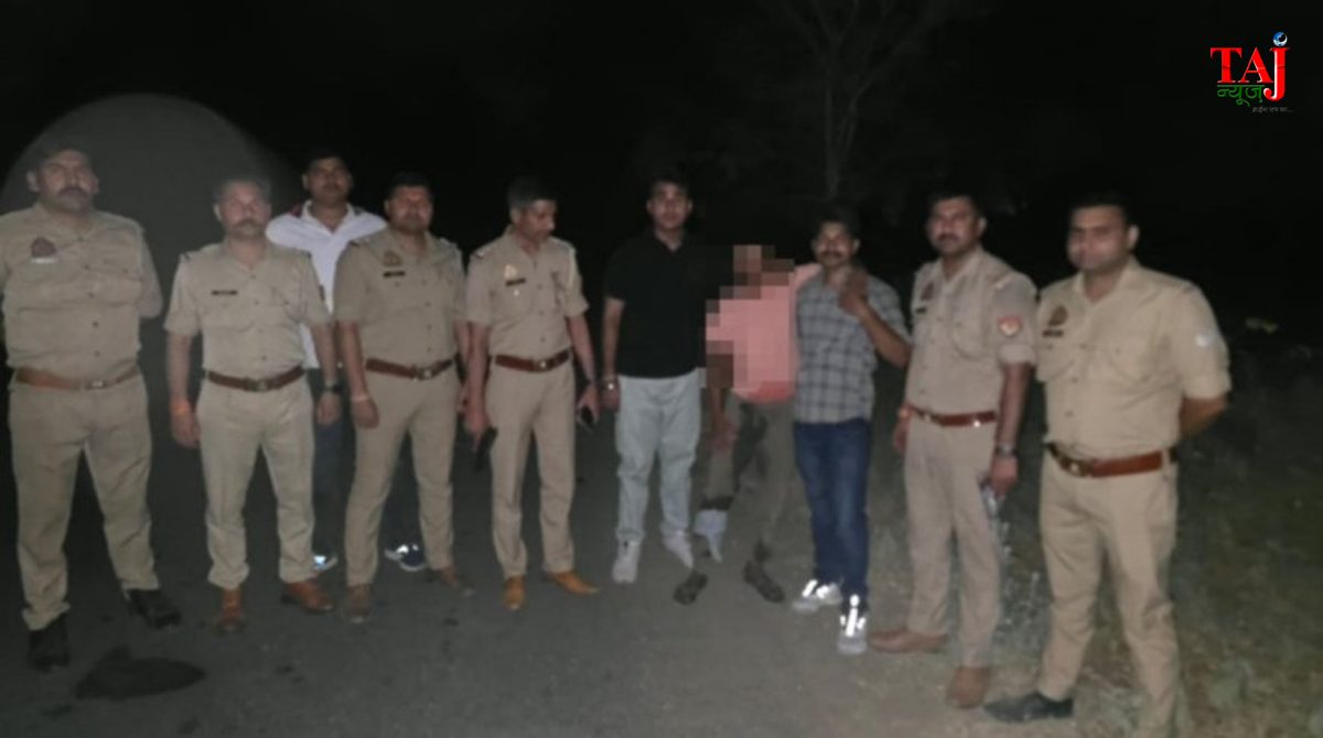 थाना अछनेरा क्षेत्र में पुलिस मुठभेड़ के बाद घायल बदमाश पुलिस हिरासत में