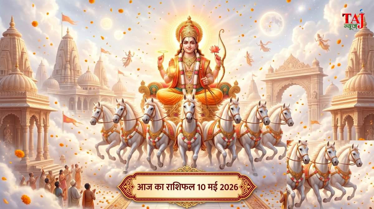 आज का राशिफल 10 मई 2026 सूर्य देव की कृपा ताज न्यूज़ आगरा