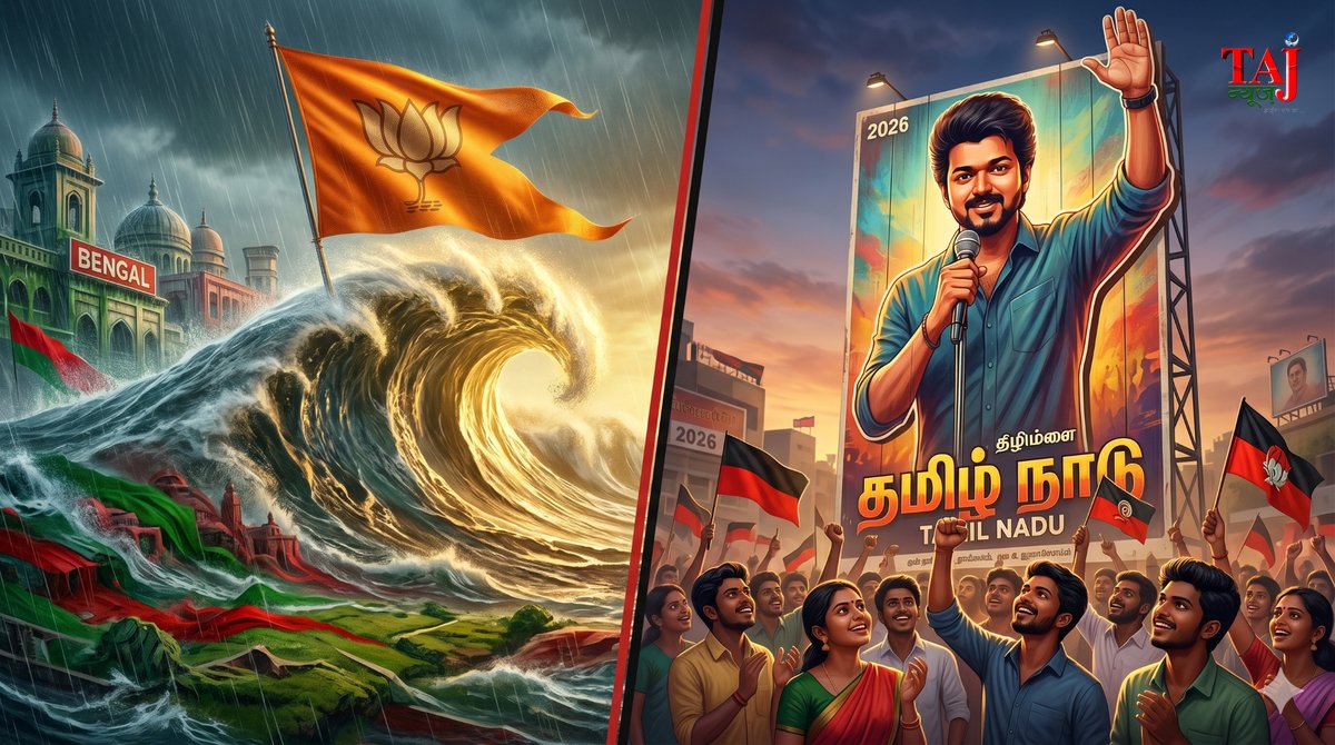 Brij Khandelwal article actor Vijay TVK Tamil Nadu politics Bengal elections Hindutva Rajinikanth Kamal Haasan 2026