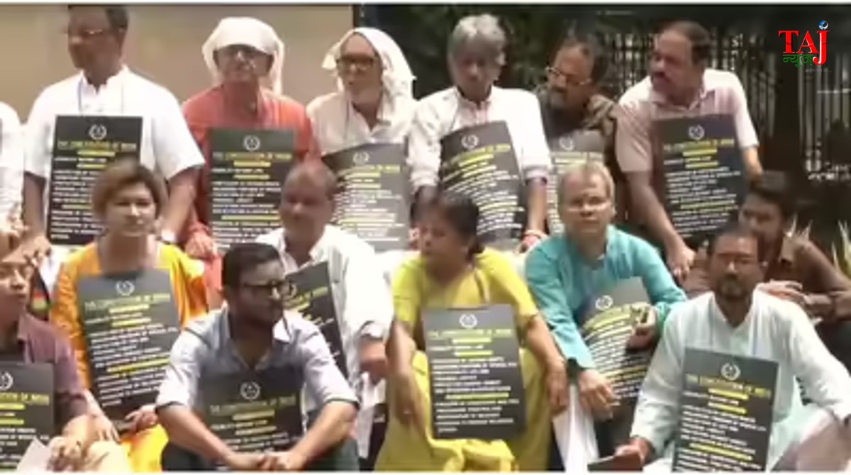 West Bengal opposition party TMC assembly grid showing empty spaces representing internal rebellion