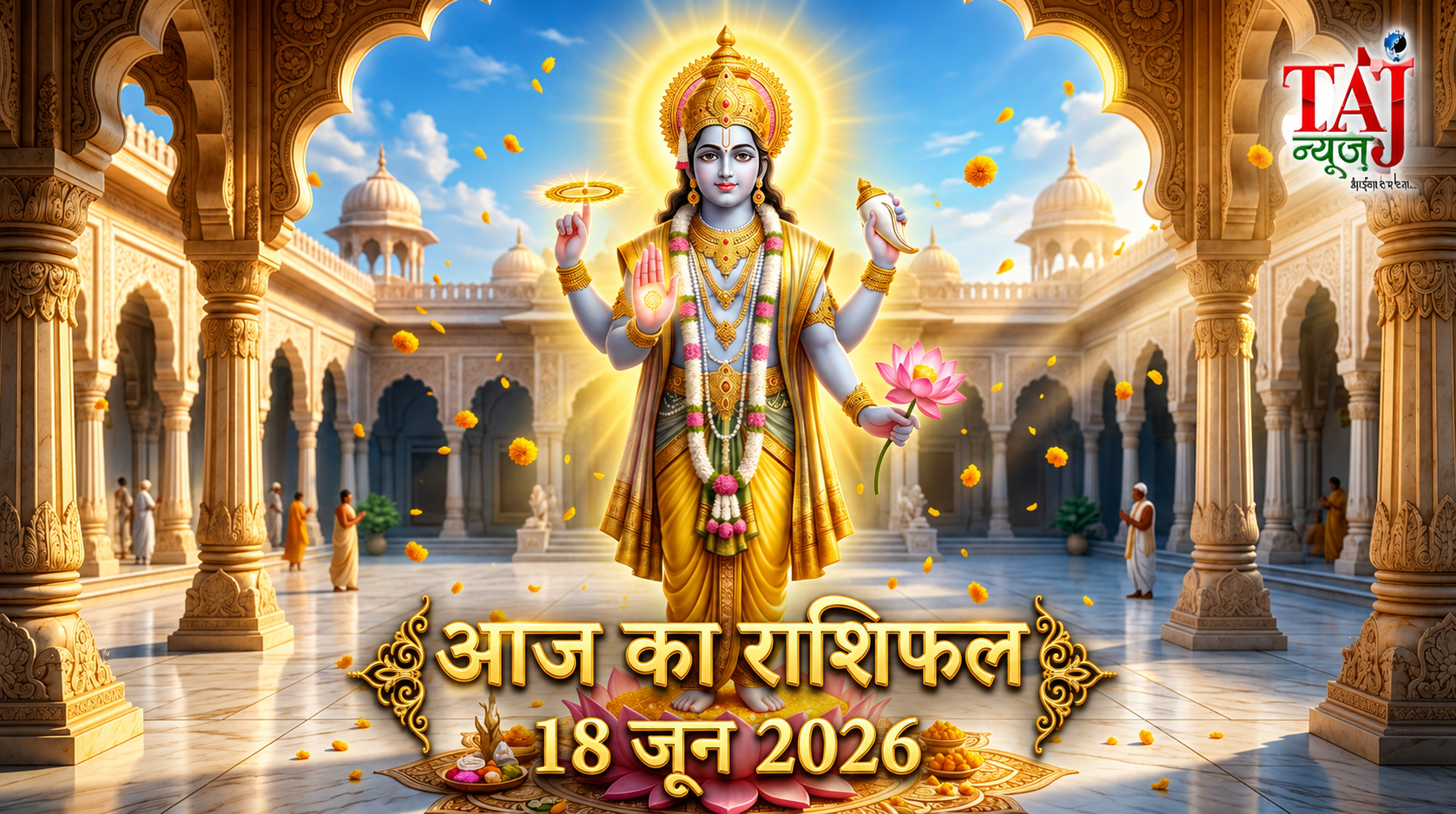 आज का राशिफल 18 जून 2026 भगवान विष्णु की कृपा ताज न्यूज़ आगरा