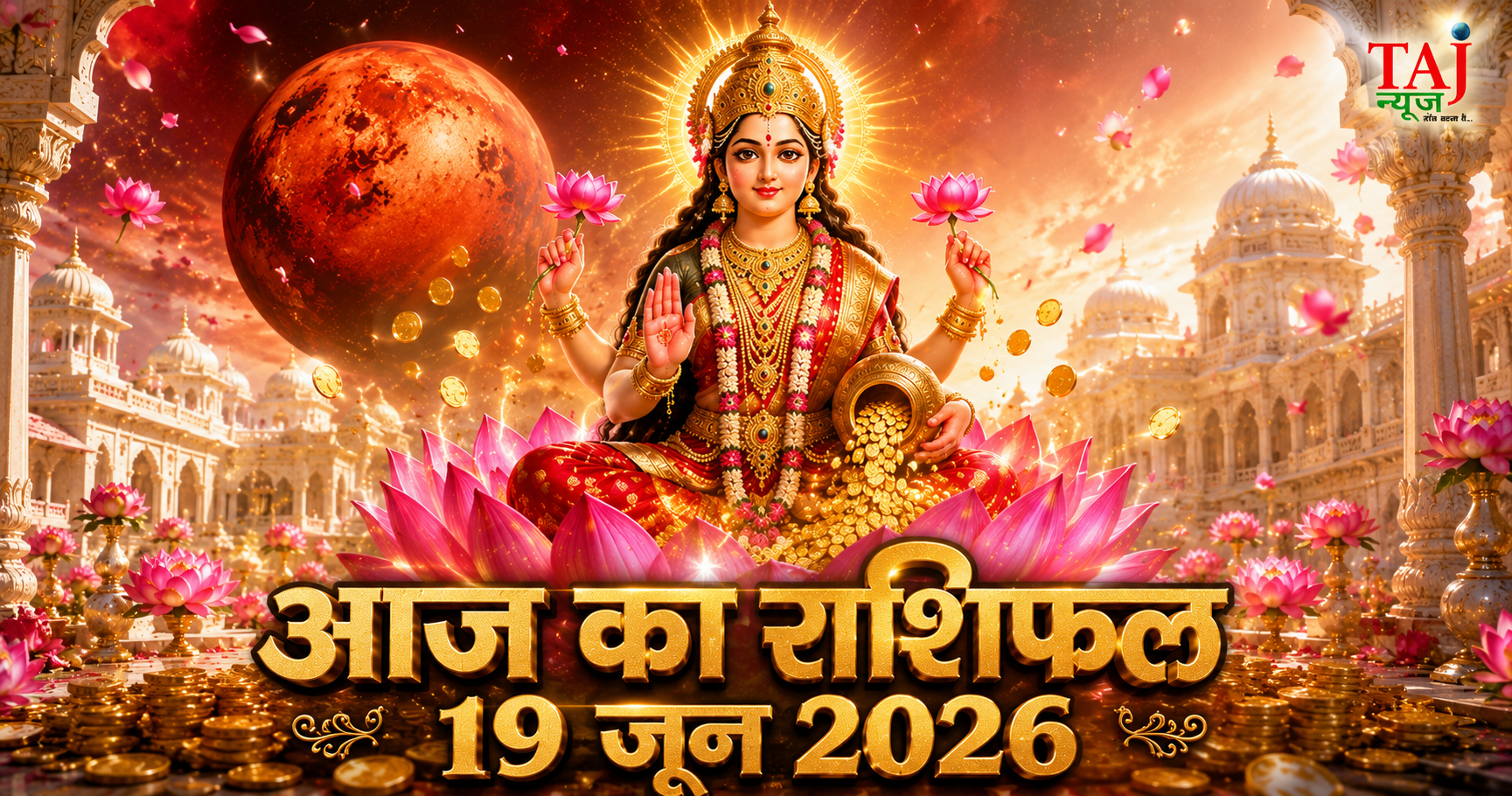 आज का राशिफल 19 जून 2026 माता लक्ष्मी की कृपा ताज न्यूज़ आगरा