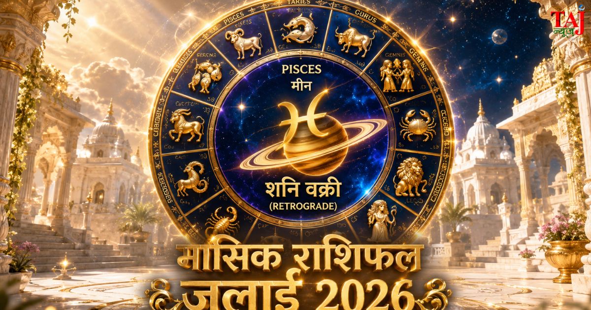 मासिक राशिफल जुलाई 2026 शनि वक्री नवग्रह गोचर ताज न्यूज़ आगरा