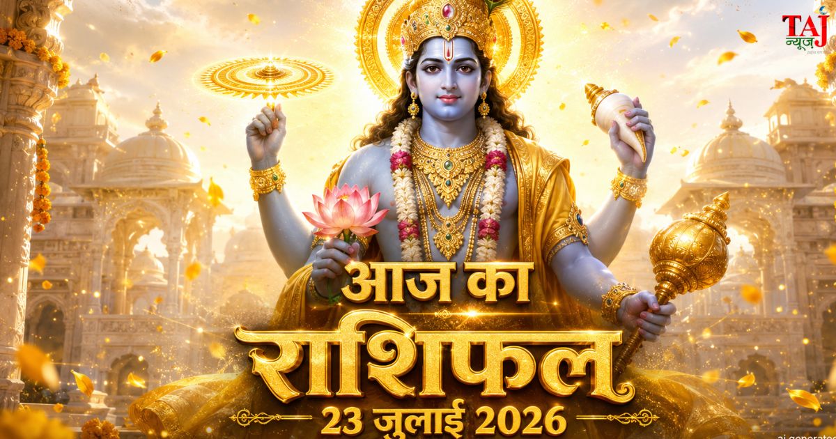 आज का राशिफल 23 जुलाई 2026 भगवान विष्णु की कृपा देवगुरु बृहस्पति ताज न्यूज़ आगरा